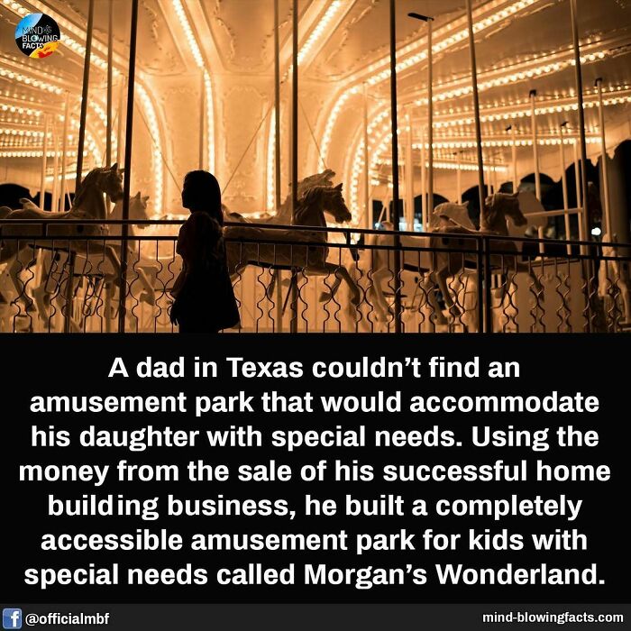 Silhouette of a person near a carousel, highlighting fascinating facts about an accessible amusement park in Texas.