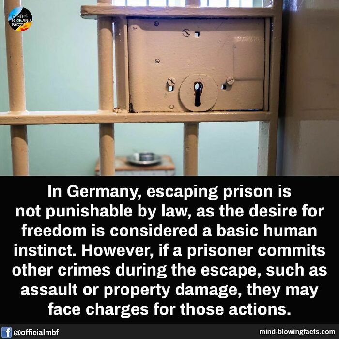 Prison cell door with keyhole in Germany, related to fascinating legal facts about escaping prison.