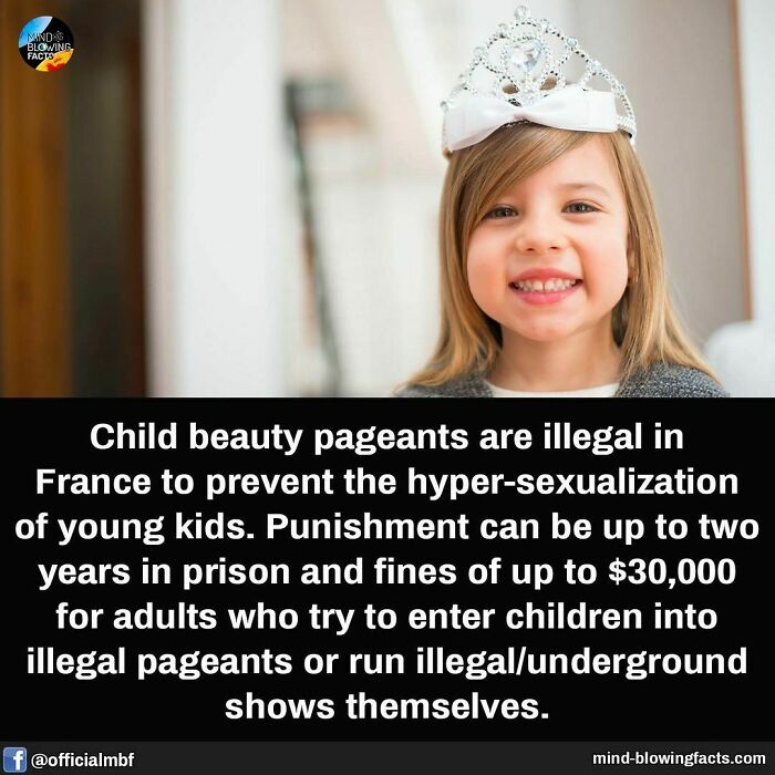 Smiling child wearing tiara, highlighting facts about child beauty pageant laws in France.