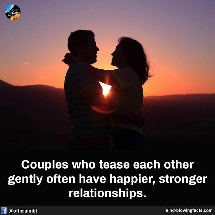 Silhouetted couple embracing at sunset illustrating amazing facts about happier, stronger relationships from Instagram page.