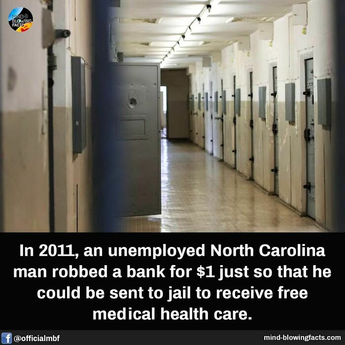 Prison hallway image illustrating amazing facts shared by an Instagram page showcasing mind-blowing stories.