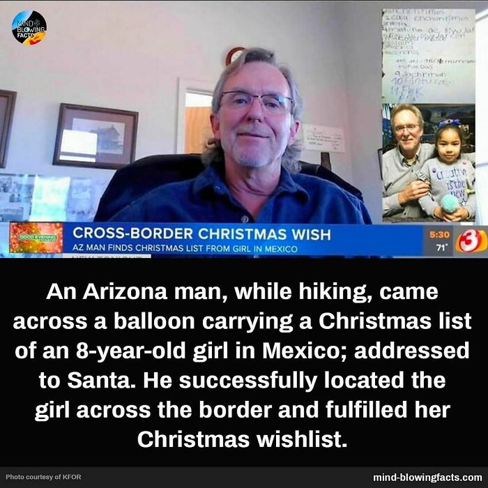 Man shares heartwarming story of finding a Christmas list on a balloon and fulfilling a girl's wish across the border.