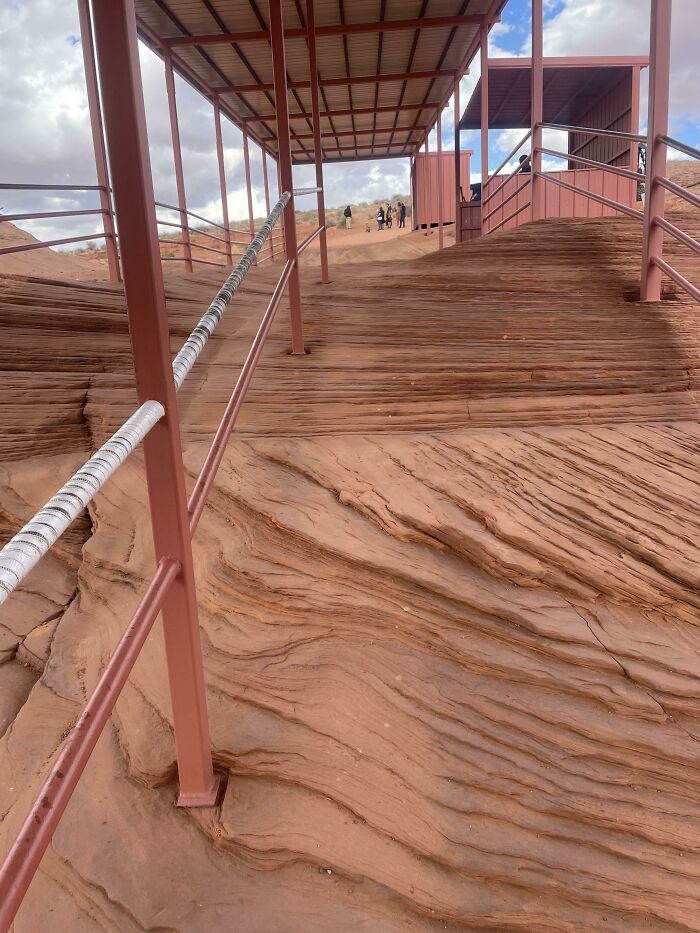 “Stairs” Going Down To Lower Antelope Canyon In Page, AZ