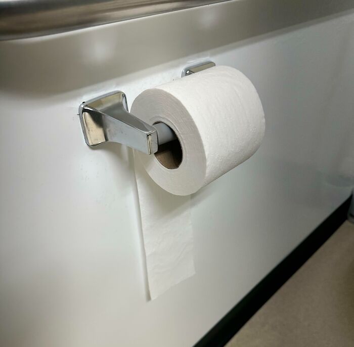 I’m Having A Daily Battle With An Unknown Coworker On The Proper Orientation Of The Toilet Paper Roll