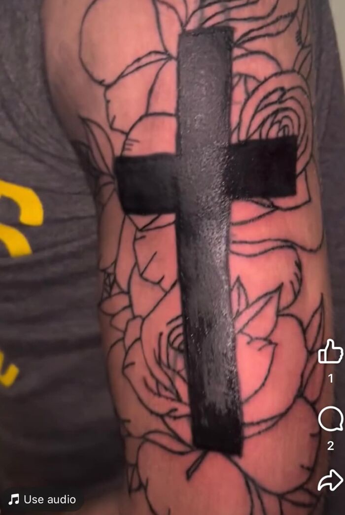 Guy I Went To Highschool With Decided To Buy A Tattoo Gun And Is Very Proud Of This “Coverup” 