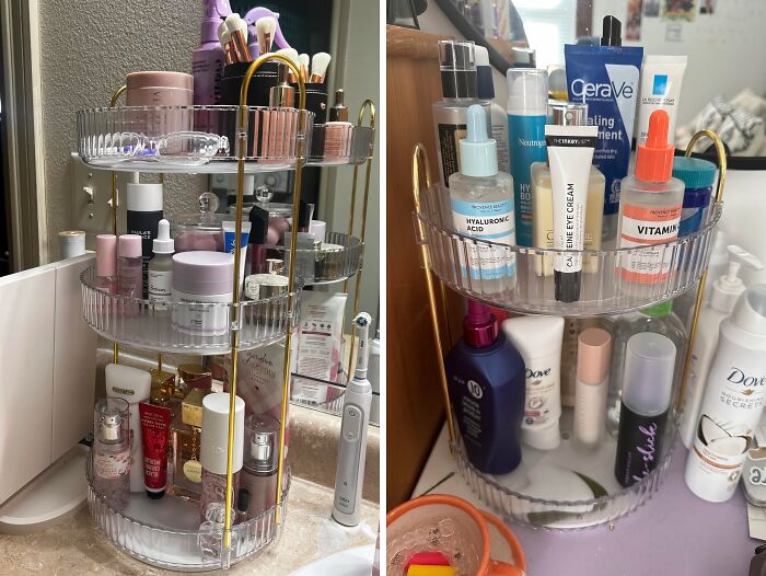 This Retro Rotating Makeup Organizer Is Giving Us Major Old Hollywood Vibes 