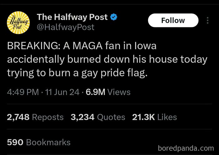 Screenshot of a tweet about a failed attempt that ended in accidentally burning down a house, illustrating an awkward moment.