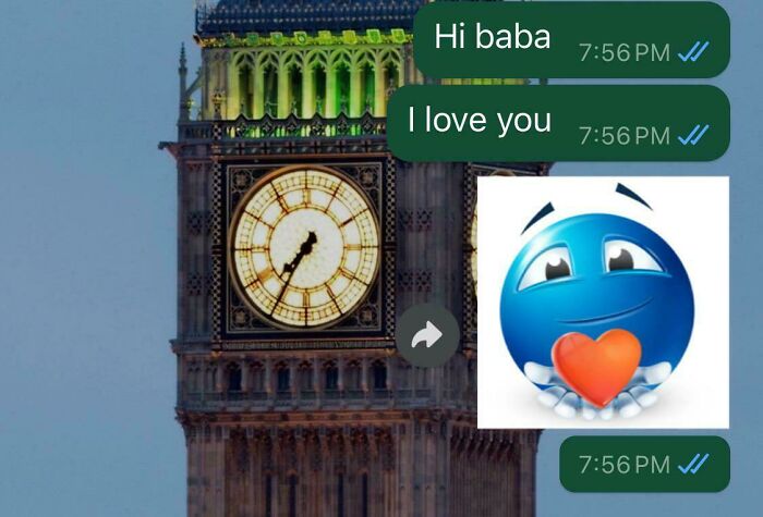 Text message conversation showing a heartfelt "I love you" to dad with a loving emoji, capturing wholesome dad moments.