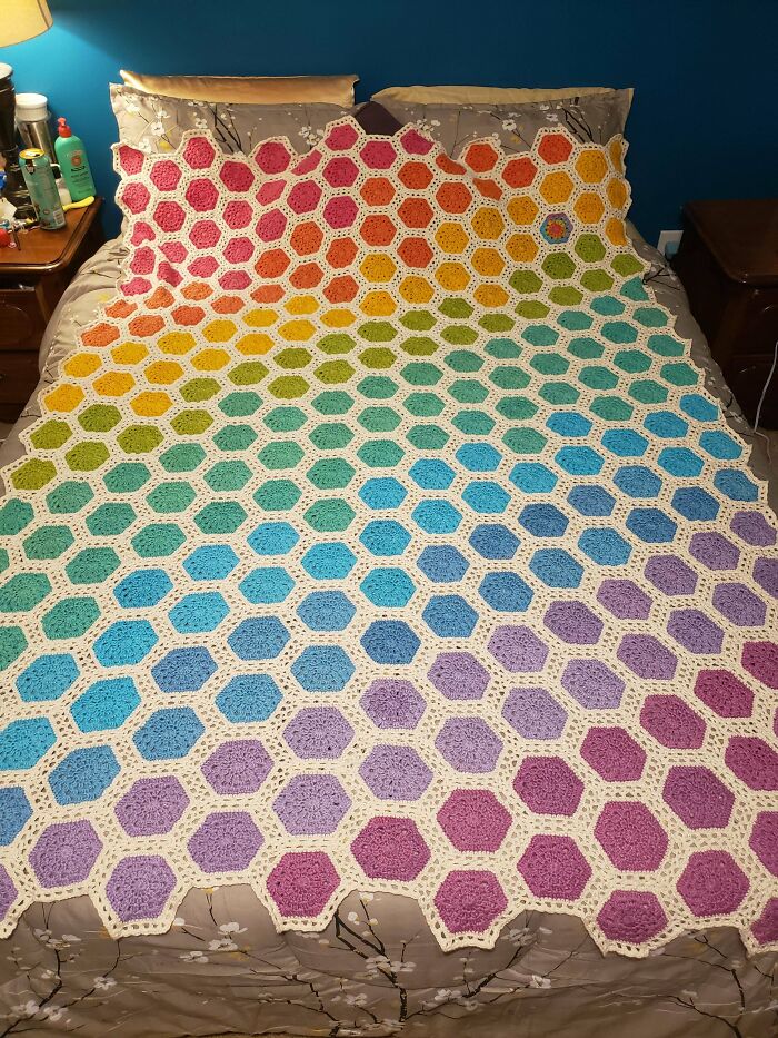 I Finally Finished My Rainbow Blanket!