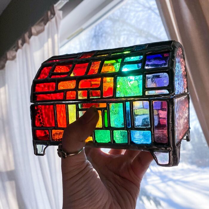 Made A Stained Glass Rainbow Treasure Chest 🌈🤗