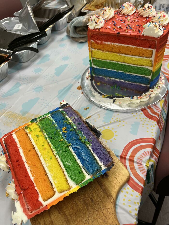 My Wife Made This Massive Rainbow Cake