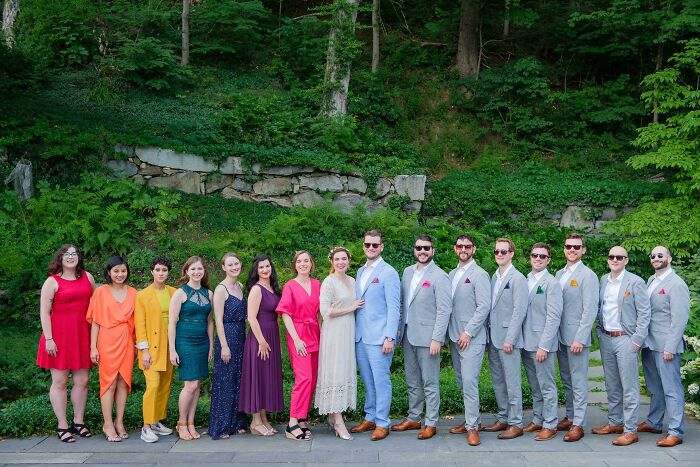 Lineup Of The Bridal Party From Our Wedding This Past Summer!