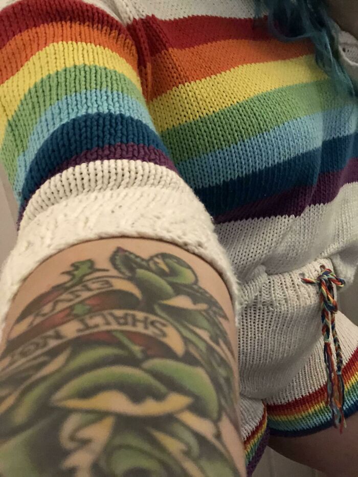 I Knit Myself Rainbow Loungewear!