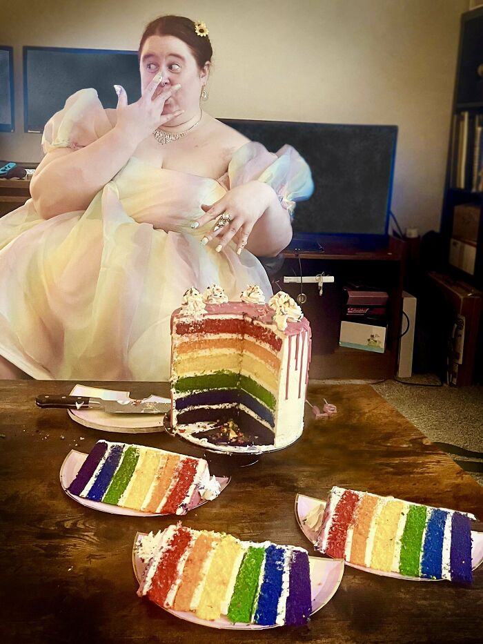 I Made A Rainbow Cake For My Birthday