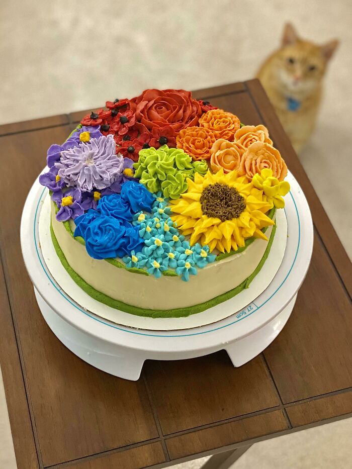 R/Cakedecorating Told Me That My Rainbow Garden Cake Would Be Appreciated Here!