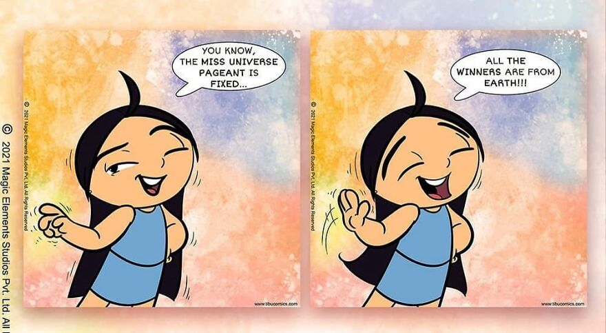 Comic strip featuring a spunky eight-year-old girl from Adventures Of Tibu sharing her thoughts.