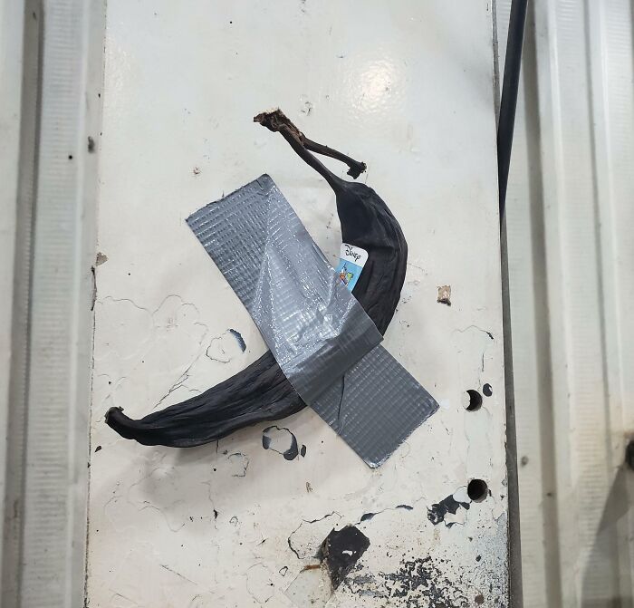This Banana Has Been Taped To A Beam At My Work For 2 Weeks
