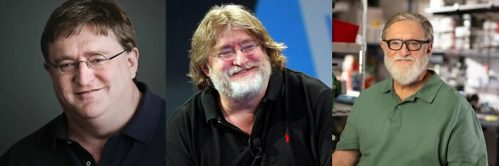 Three men, each with different hairstyles and glasses, smiling in various settings, showcasing predictions aged like wine.