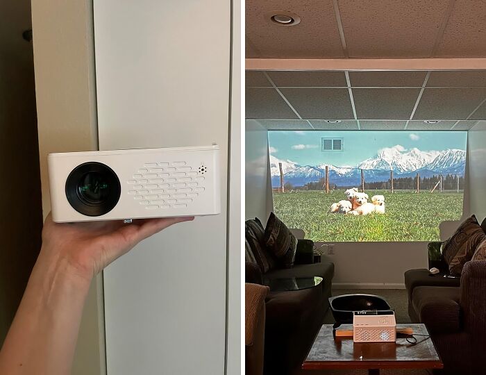 Get The Big Screen Experience In A Small Package With This Full HD Portable Mini Projector 