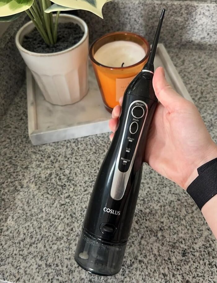 Water Dental Flosser Blasts Away Plaque And Food Particles, Leaving Your Teeth Feeling Dentist-Clean