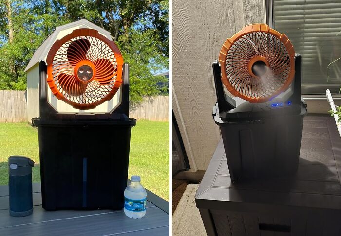 Stay Cool And Beat The Heat With The Portable Misting Fan, Your Personal Oasis On The Patio