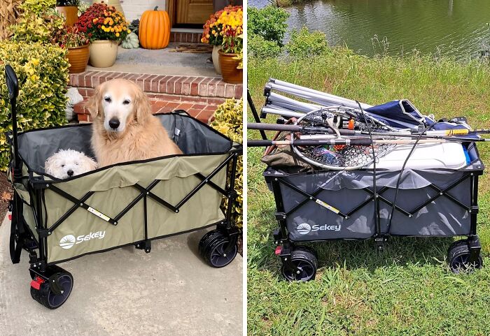 Tired Of Lugging Groceries Or Gear? This Collapsible Foldable Wagon Makes Hauling A Breeze