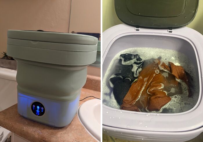 Forget About Finding A Laundromat On Vacation. Do Your Laundry Anytime, Anywhere With A Mini Washer