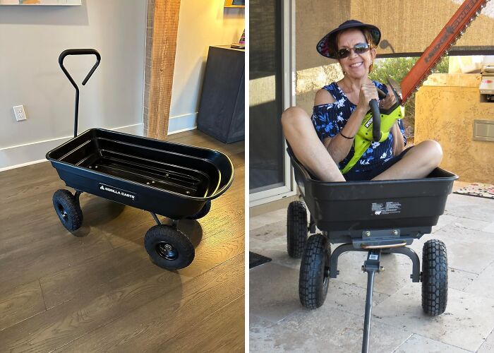 The Gorilla Carts Poly Garden Dump Cart Is The Hauling Workhorse Your Yard Need