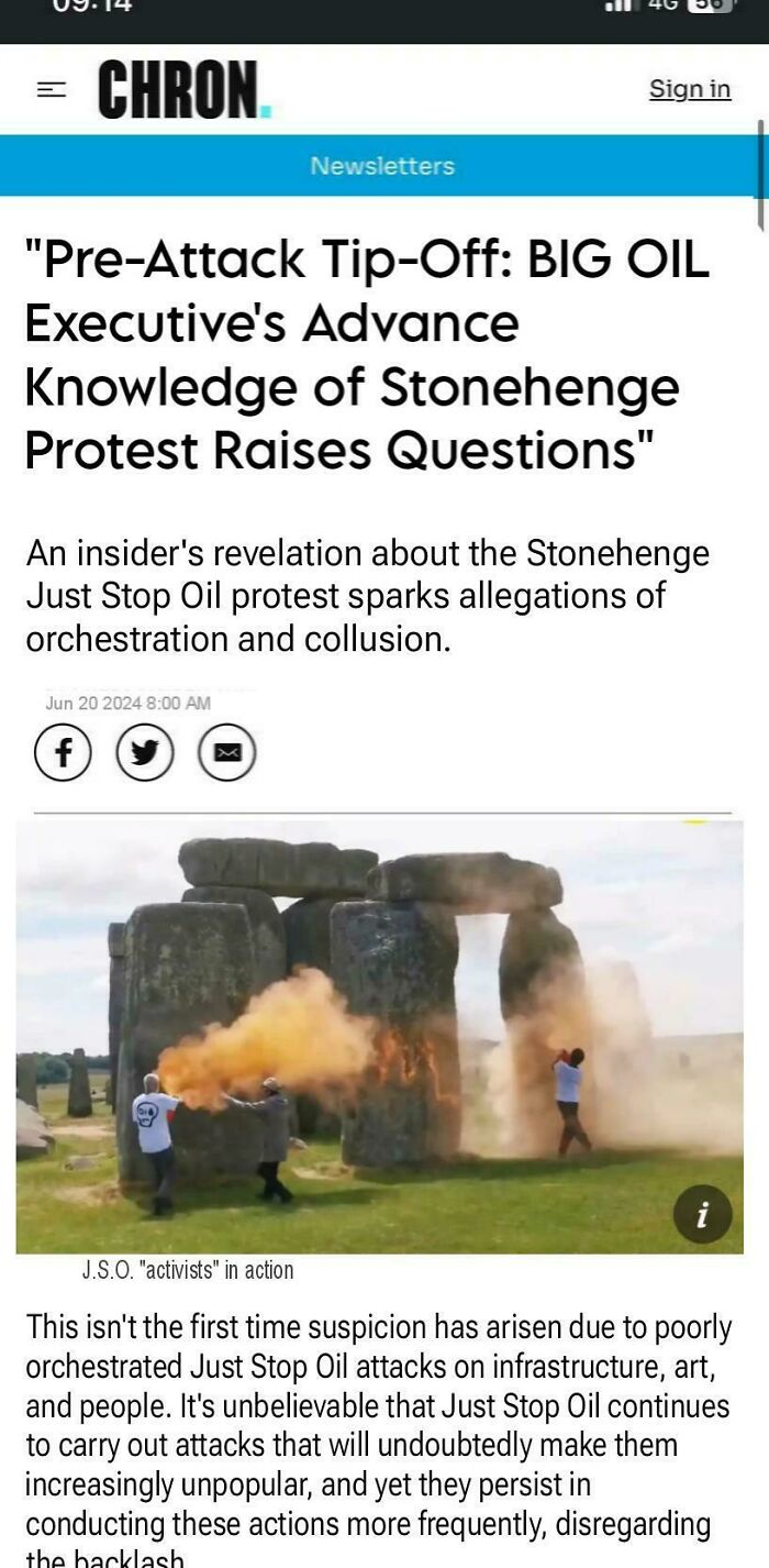 Protesters using orange smoke at Stonehenge during a funny and awkward moment when an attempt didn’t go as expected.