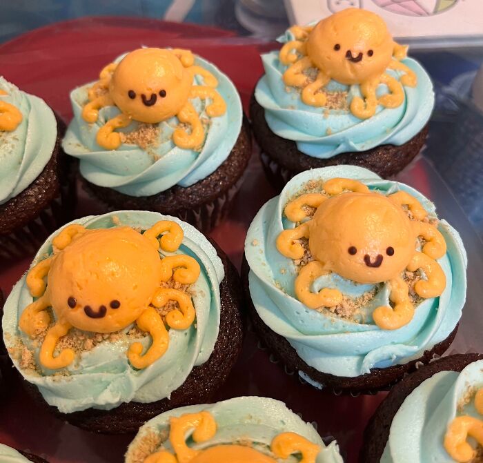 No, You Stayed Up Until 2:30 AM Making Octopus Cupcakes For Your Coworkers