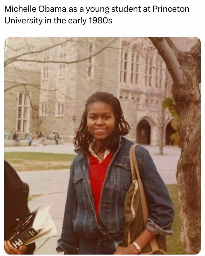 Young student at Princeton University in the 1980s, featured on a popular history facts page with over 1M followers.