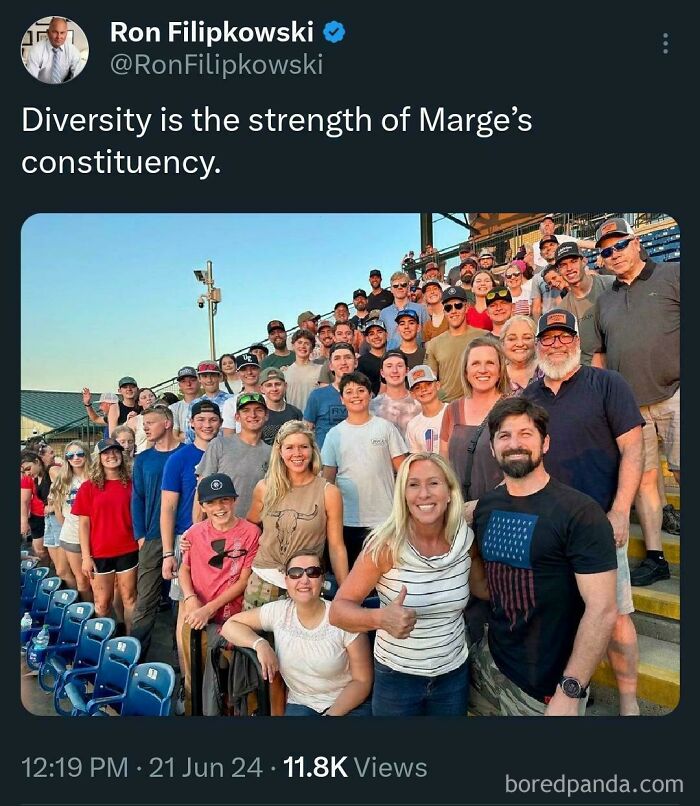 Group photo of people at a stadium with funny and awkward moments when an attempt didn’t go as expected.