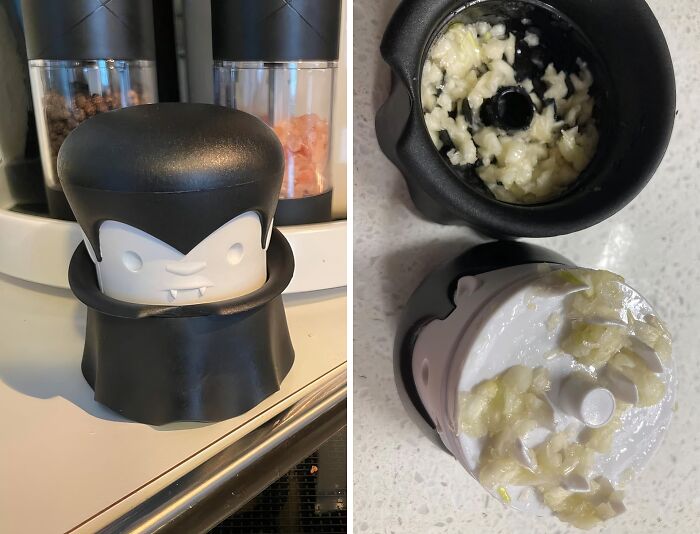 If You're Looking For A Kitchen Gadget With Bite, This Gracula Garlic Crusher Is It