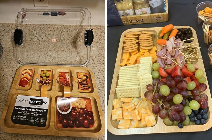 From Prep To Party, The Cutting Board With Compartments And Clear Locking Lid Is The Ultimate Charcuterie Companio