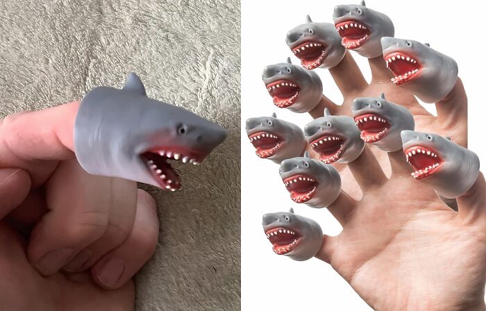 We Can Think Of A Million Ways These Shark Finger Puppet Set Will Lighten The Mood