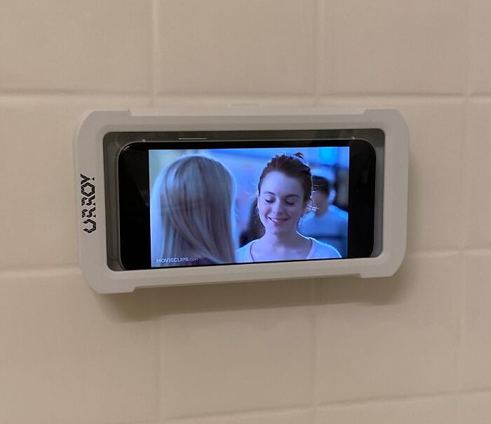 Want To Watch Your Favorite Shows Or Listen To Music While Showering? The Waterproof Shower Phone Holder Lets You Enjoy Your Entertainment Without Worrying About Water Damage