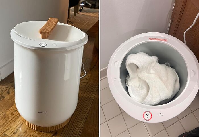 Want To Step Out Of The Shower Into A Warm Embrace? The Bucket Style Towel Warmer Will Make Every Day Feel Like A Spa Day