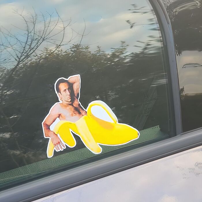 Looking For A Way To Express Your Unique Sense Of Humor? Nicolas Cage In A Banana Sticker Is The Perfect Way To Say, "I'm Not Like Other Stickers."