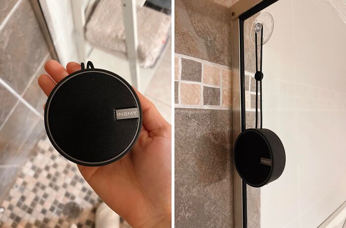 Want To Sing In The Shower Without Holding Your Phone? The Waterproof Shower Bluetooth Speaker Lets You Belt Out Your Favorite Tunes While You Lather Up