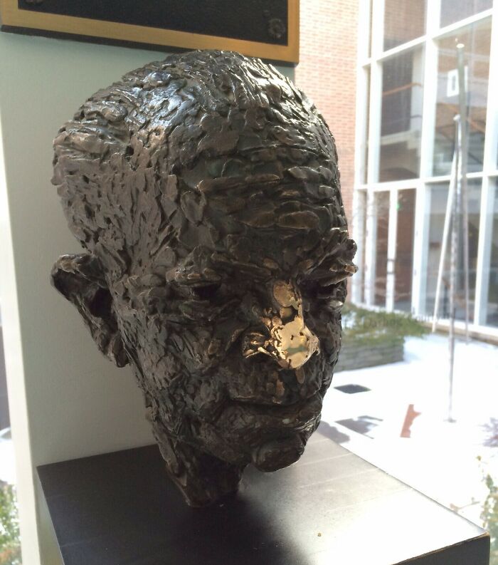 Students At My Town's College Rub This Statue's Nose When They Pass By, Going To Exams, For Good Luck