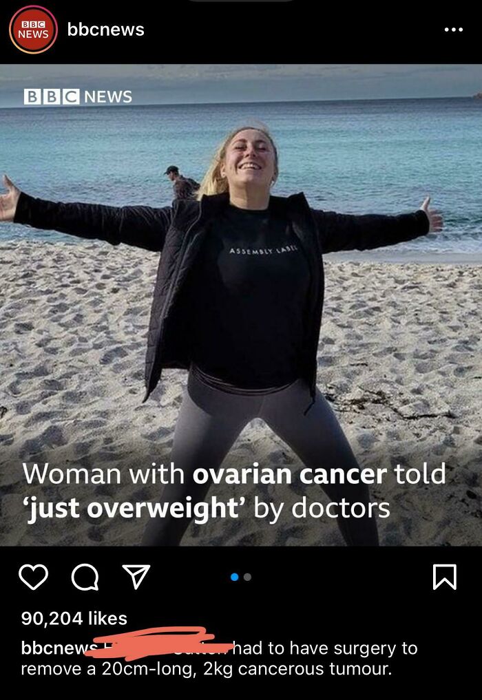 Woman With Ovarian Cancer Told Just Overweight By Doctors