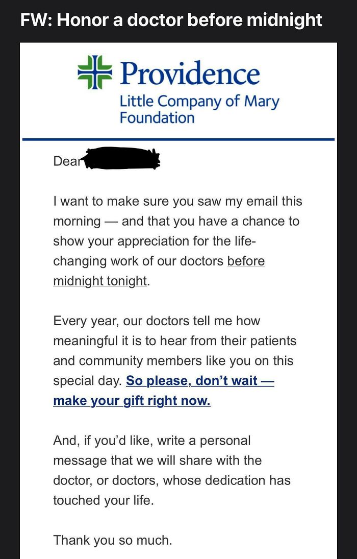 Private Hospital After Charging Insane Amounts Still Ask For Donations For Doctors
