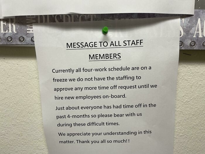 Guess Even Time We Need Off For Doctors Appointments Will Be Denied