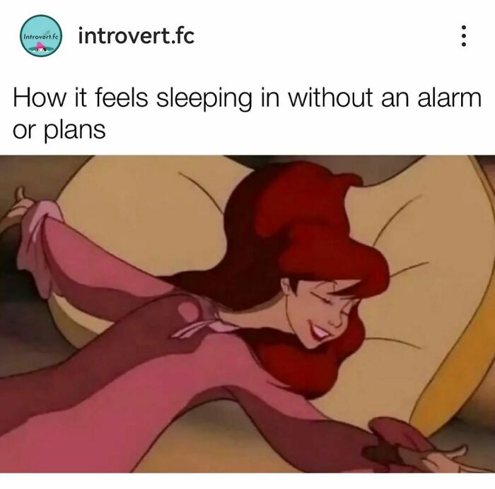Cartoon woman smiling while sleeping in, representing funny memes for a good laugh.