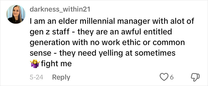 “You Need To Learn How To Work With Young People”: Woman Points Out Older Managers Mishandling Gen Z “You Need To Learn How To Work With Young People”: Woman Points Out Older Managers Mishandling Gen Z