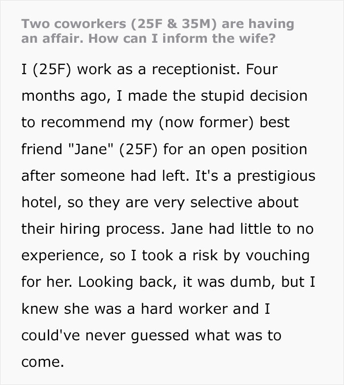Married Father Has An Affair With An Employee, Makes Her Ex-BFF’s Life Hell When She Calls It Out Married Father Has An Affair With An Employee, Makes Her Ex-BFF’s Life Hell When She Calls It Out