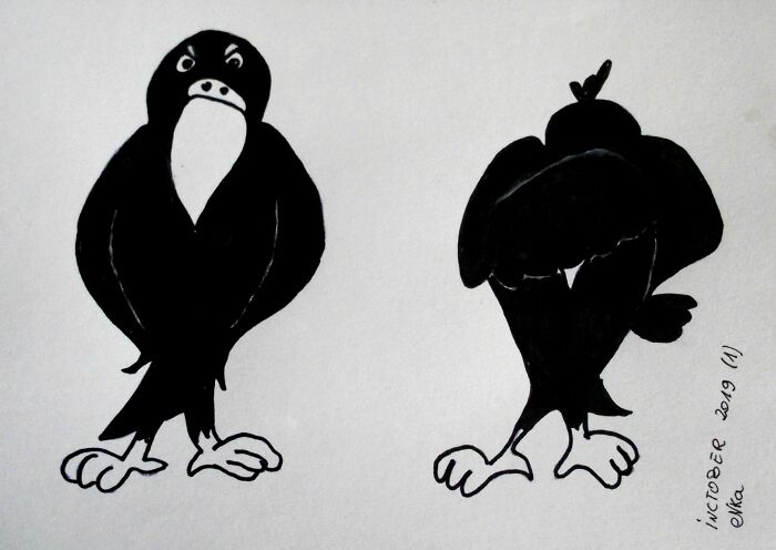 Condescending Crows - Ink & Markers