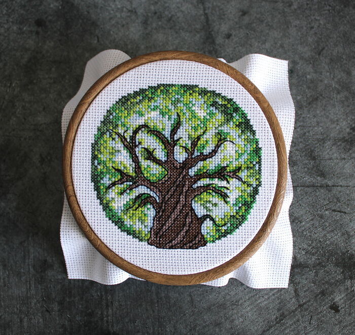 Tree. I'm Still Debating With This Pattern Whether To Hoop It Or Frame It (Photo Below)