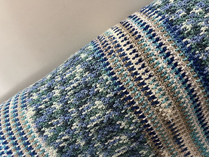 Extended Moss Stitch Blanket