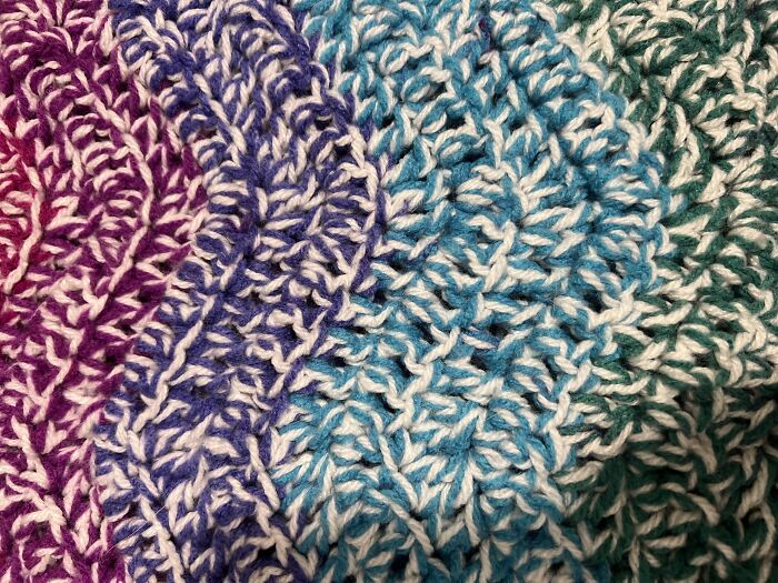 Multi-Strand Rainbow Ripple Blanket